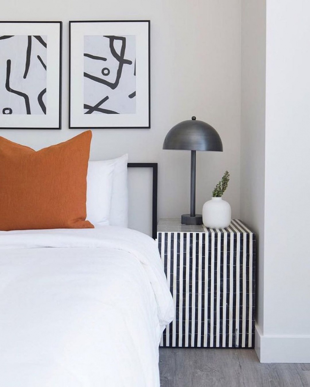 Art frame over bed example