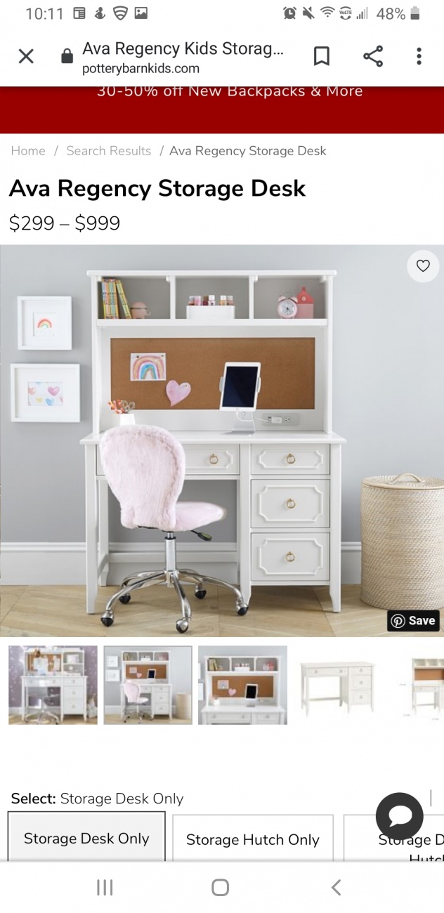 Ava desk with hutch
