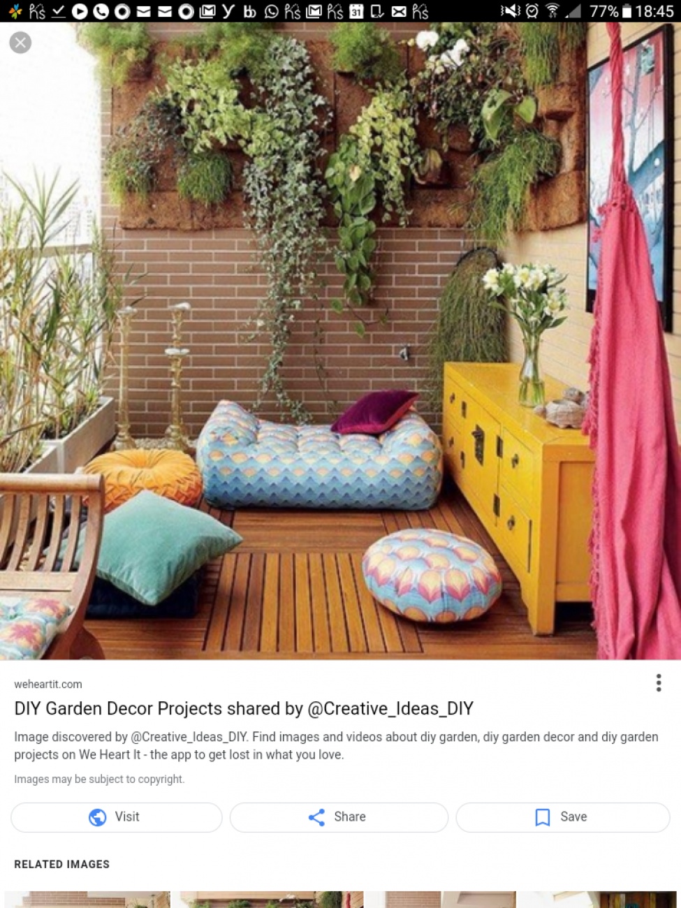 Balcony vertical garden, floor, boho ...