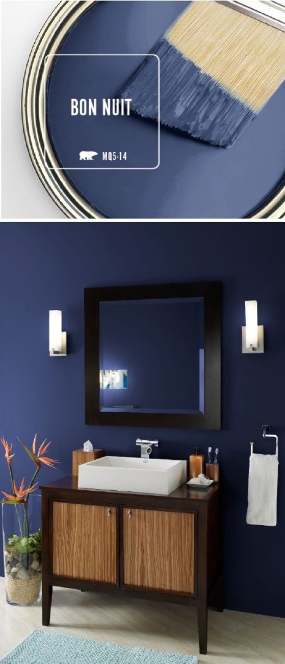 Behr Bon Nuit Navy Blue 1/2 Accent wall