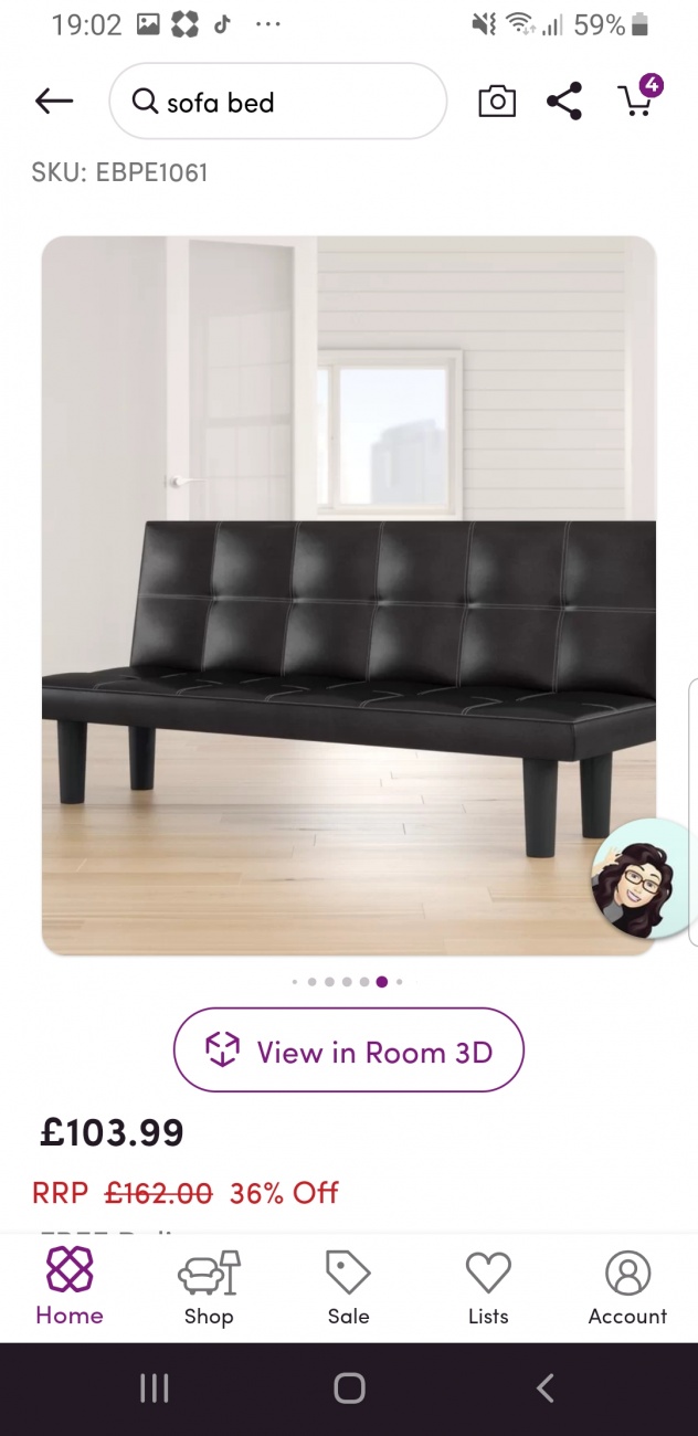 Black sofa bed