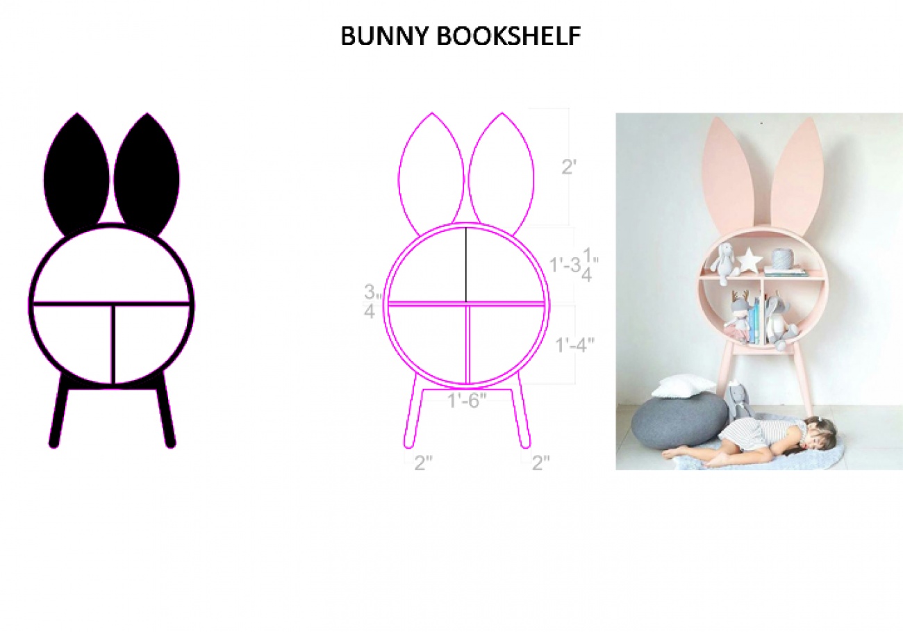 Bunny bookshelf