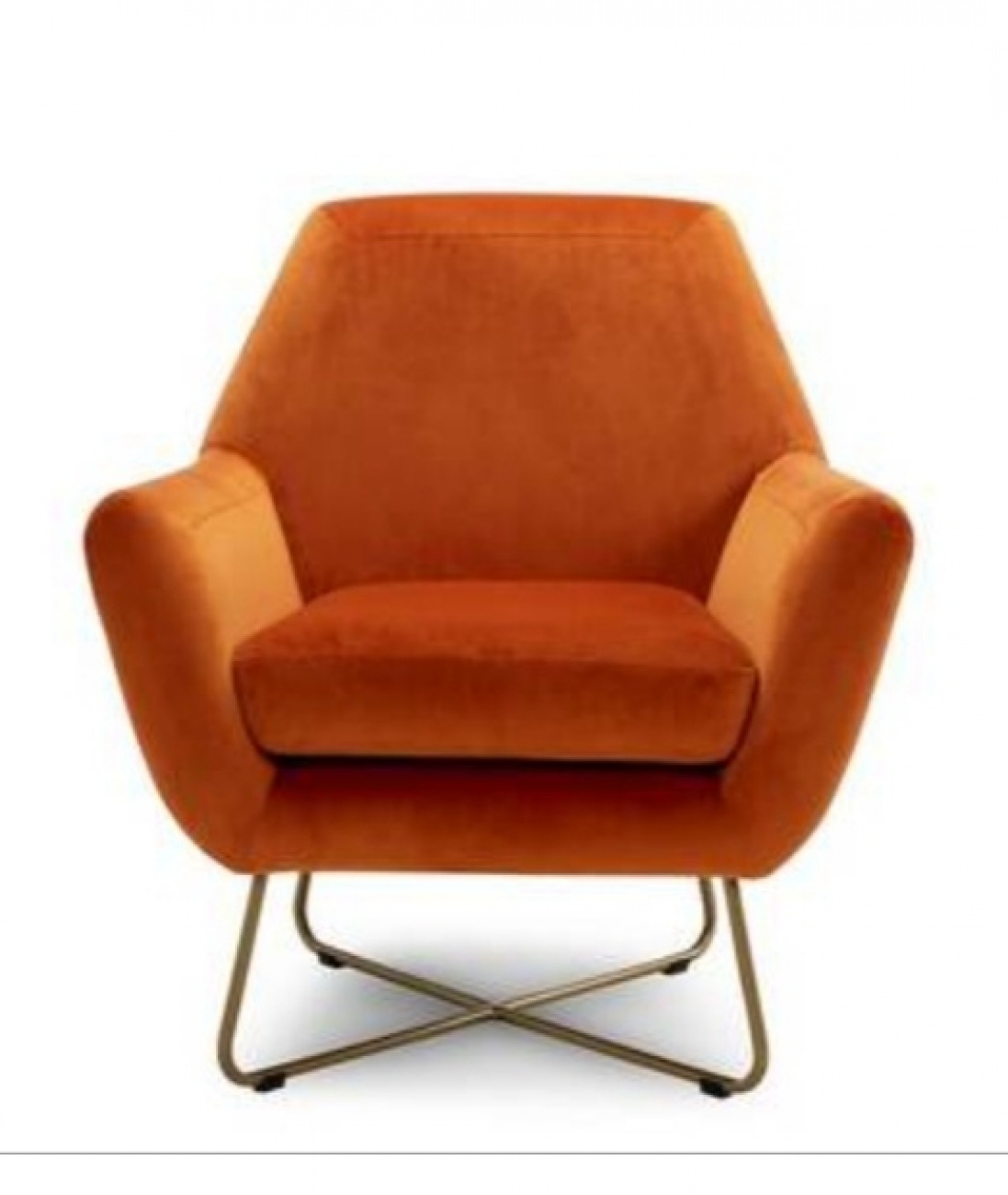 Burned orange chair with gold legs