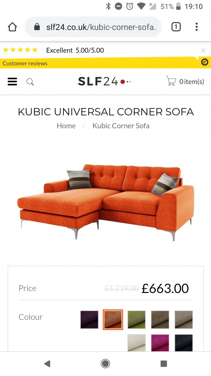 Comfy orange sofa