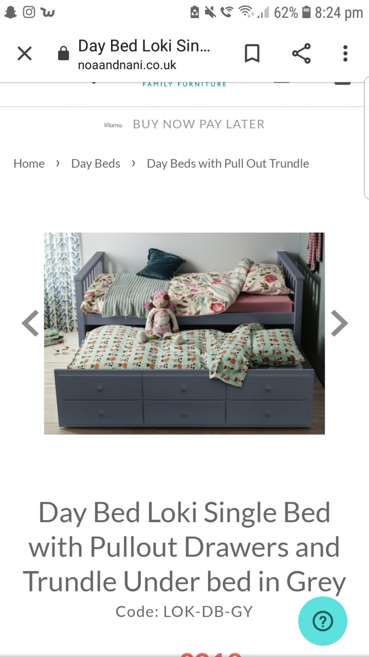 Dark grey bed