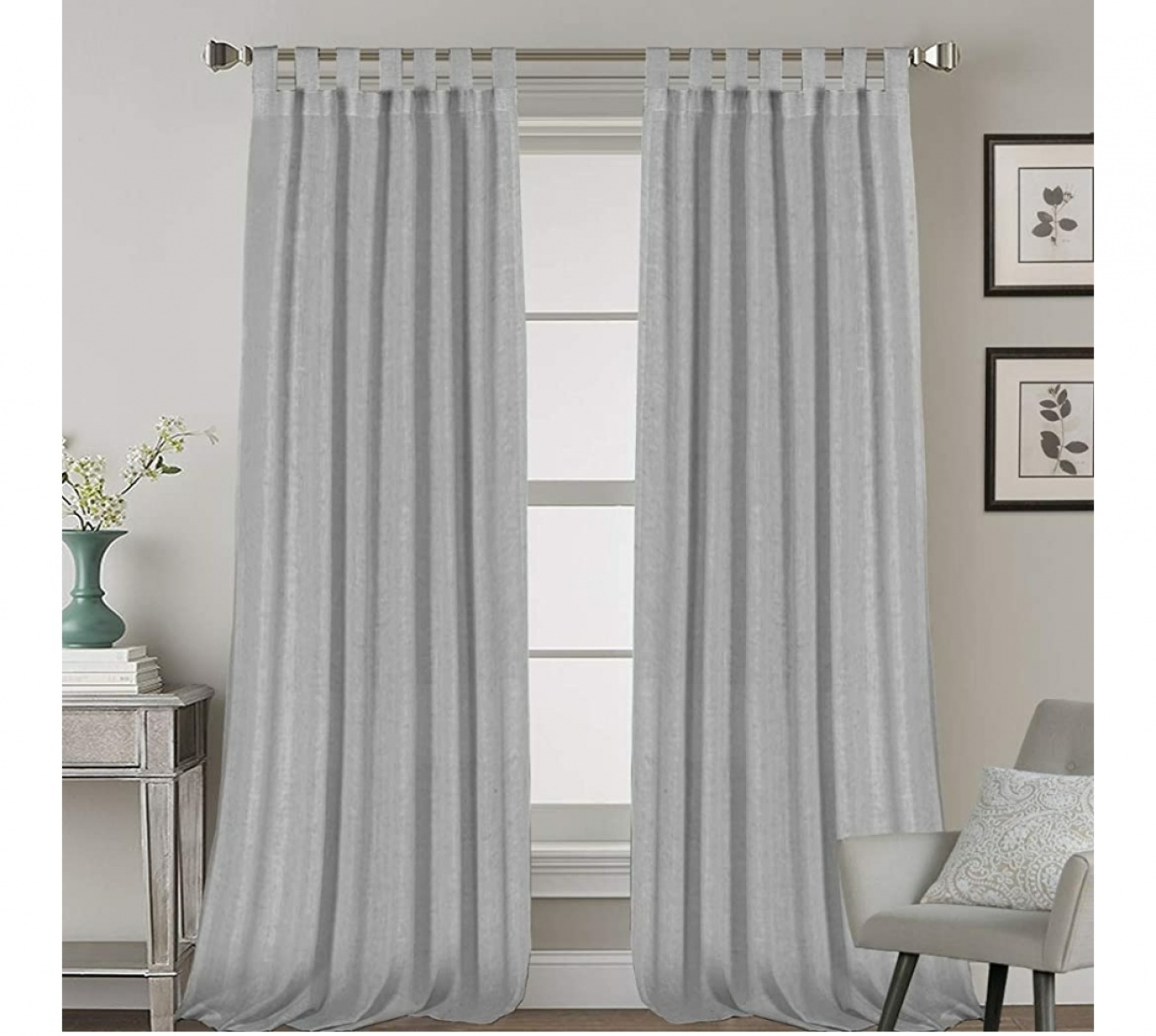 Dove grey curtains