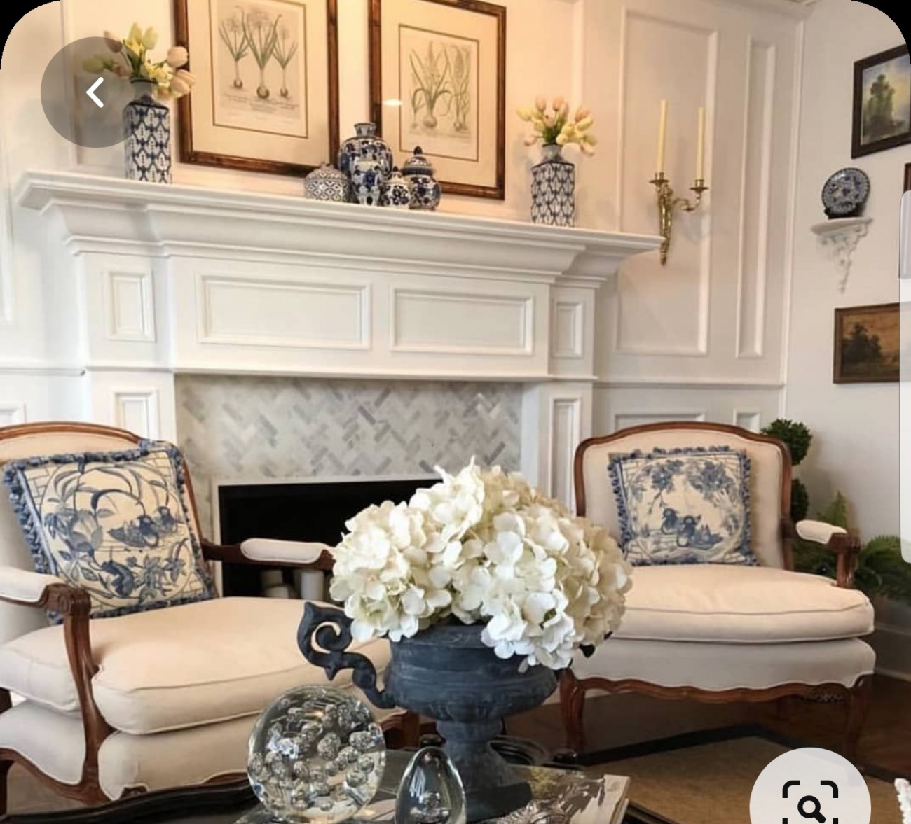 Fireplace with a mantel