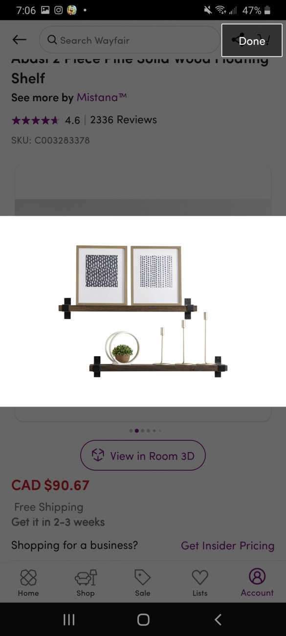 Floating shelves