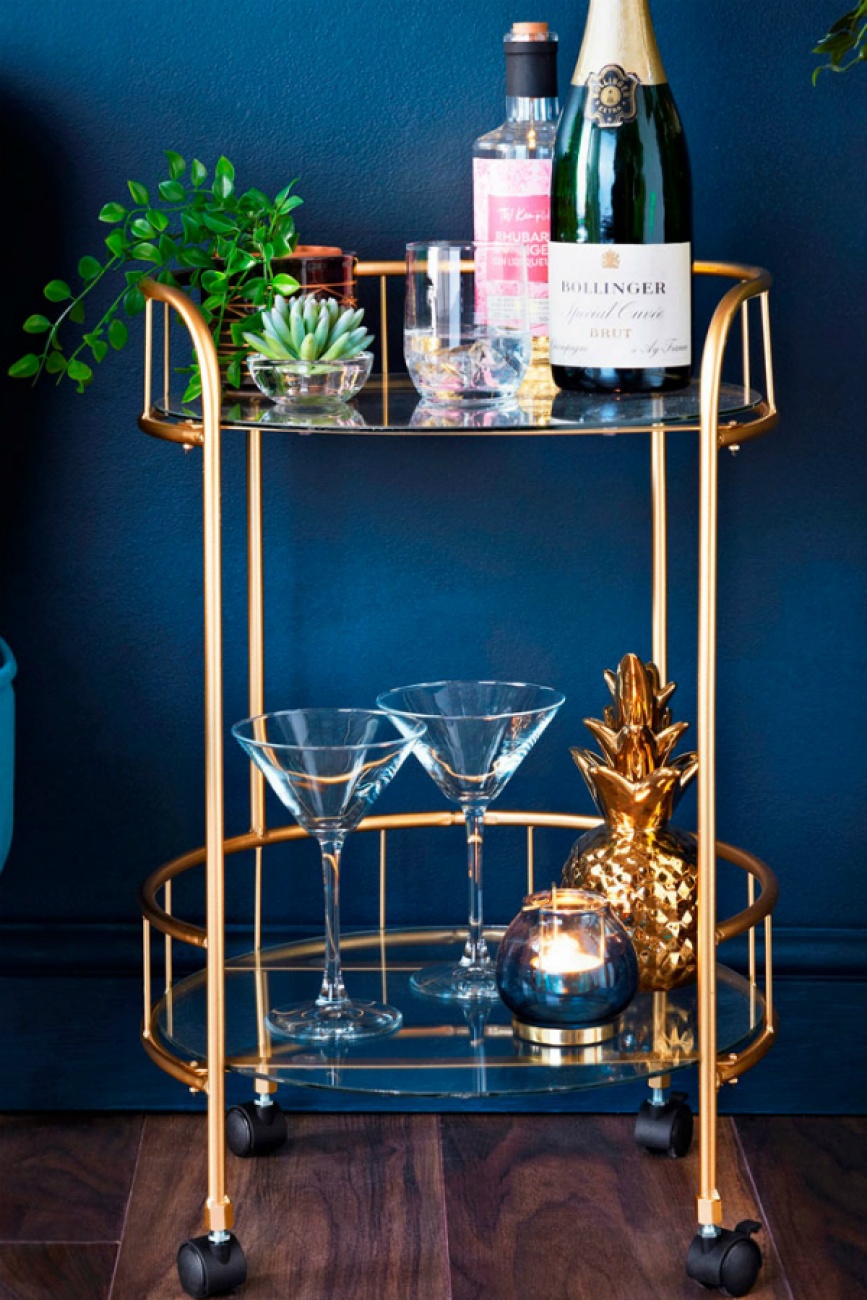 Gold Drinks Trolley