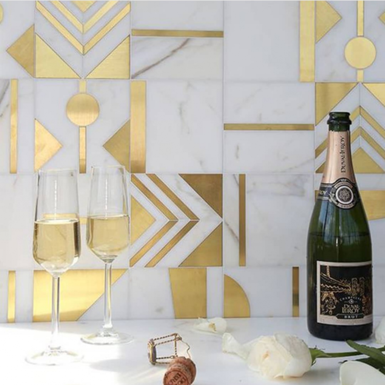 Gold leaf tiles 