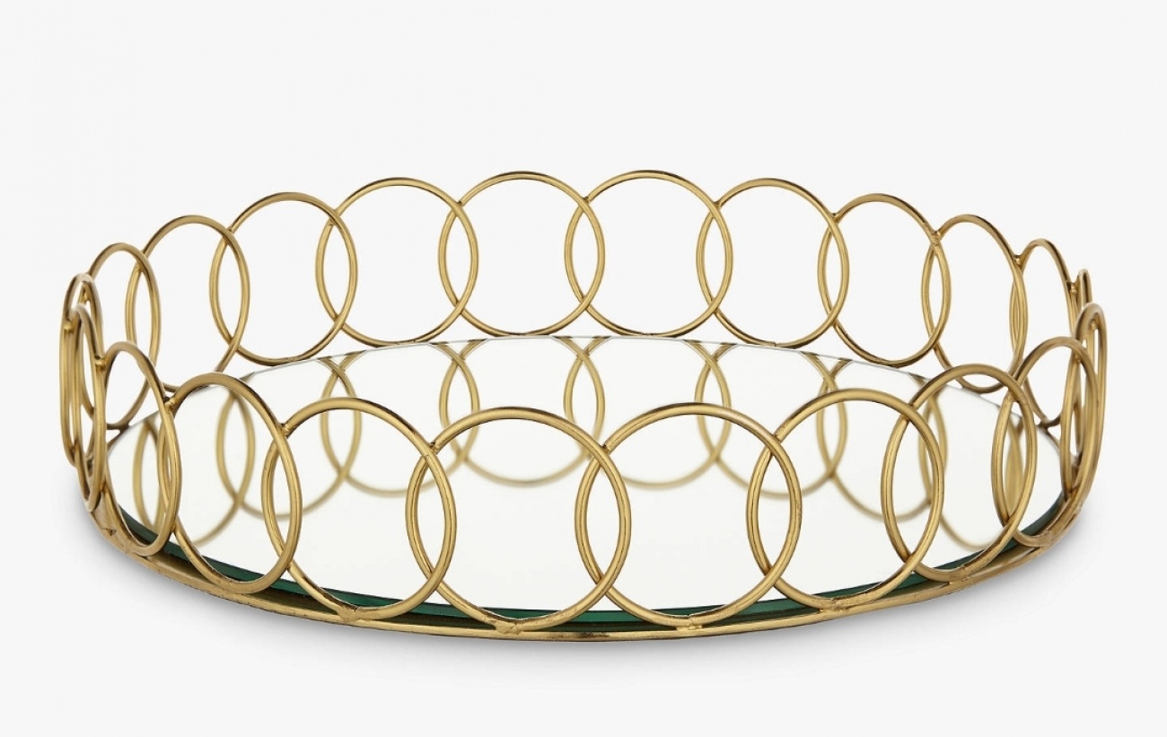 Gold mirror tray