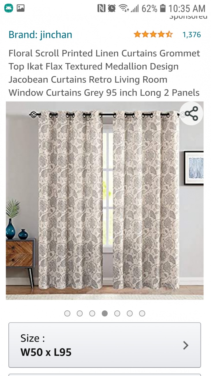 Gray floral curtains 