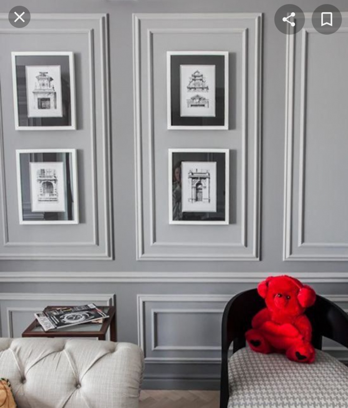 Gray panel wall