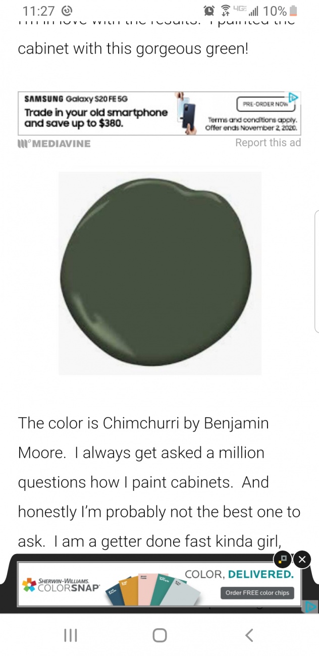 Green color either vanity or walls