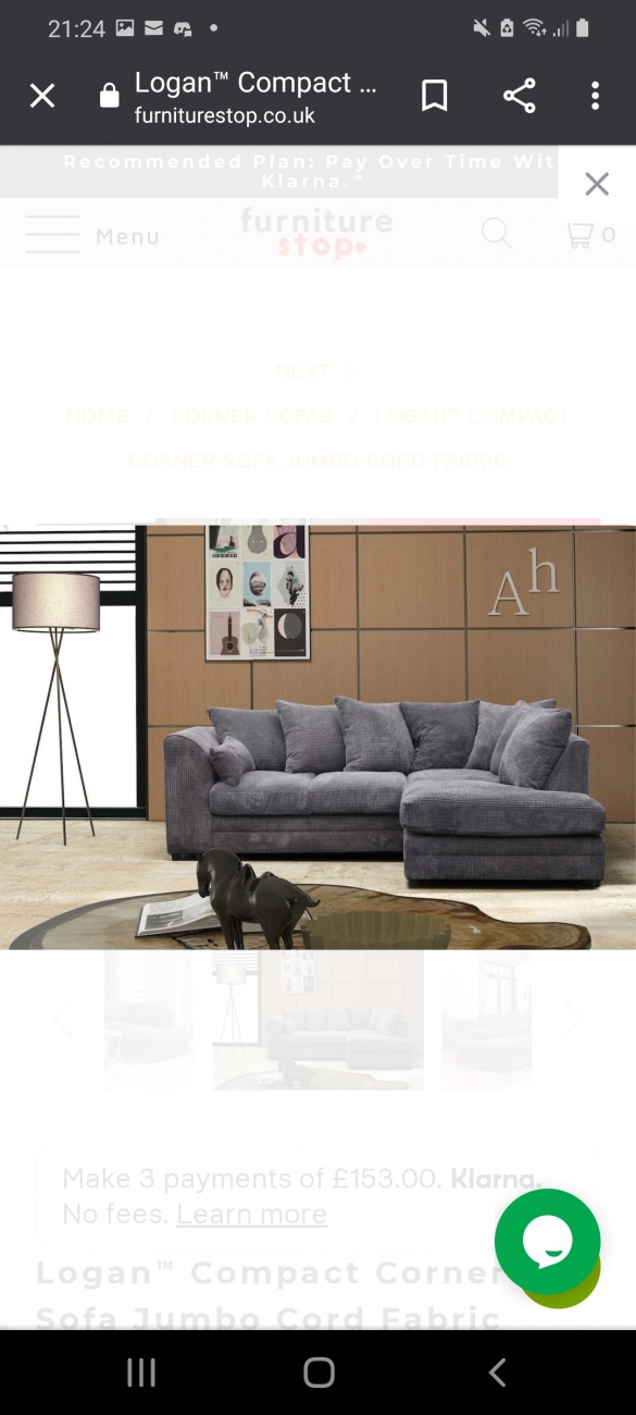 Grey corner sofa