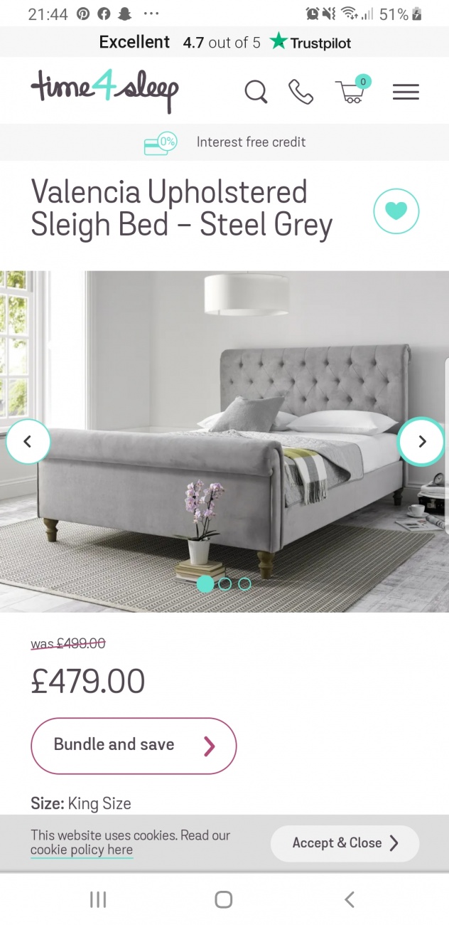 Grey King Size Bed
