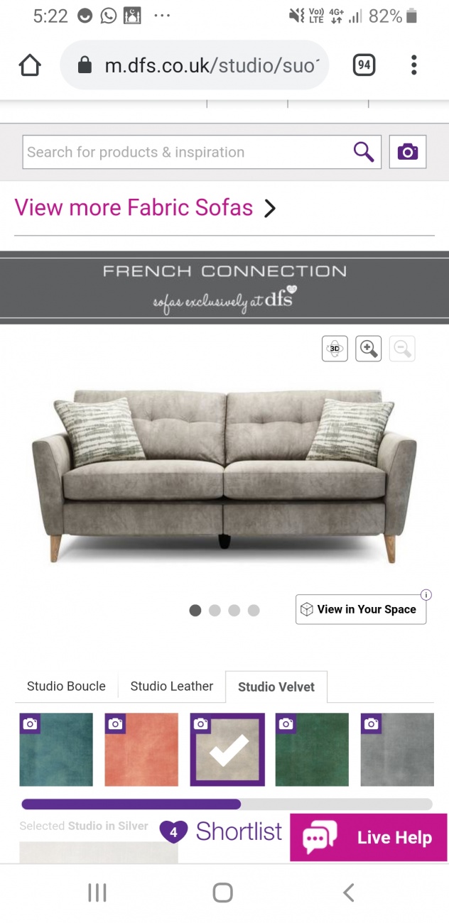 Light grey fabric sofa