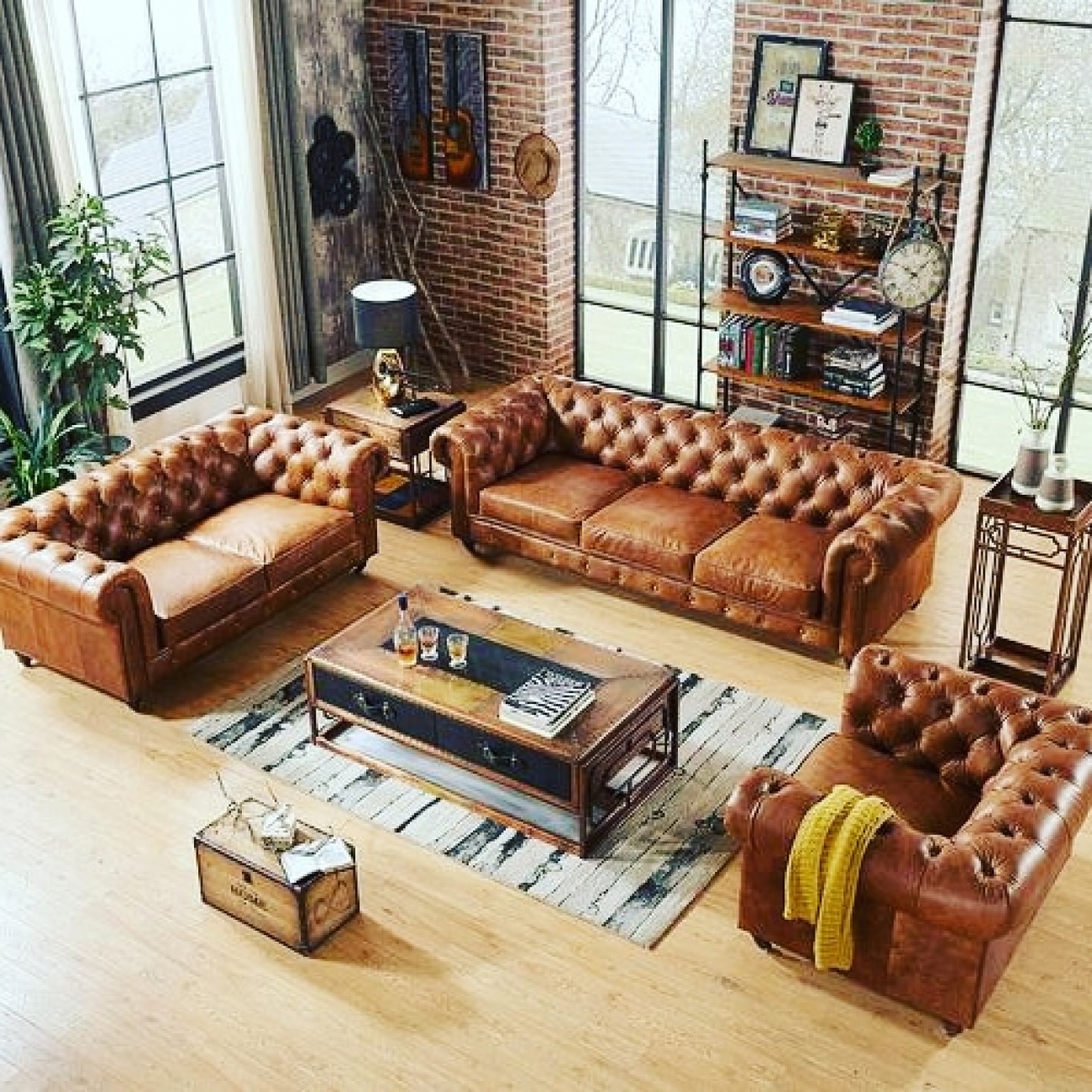 Lounge suite full bonded leather couches