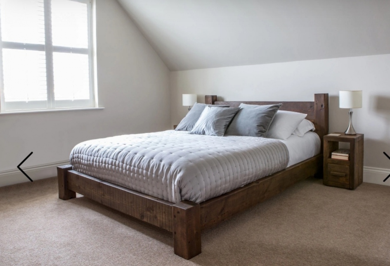 Low wooden bed frame 