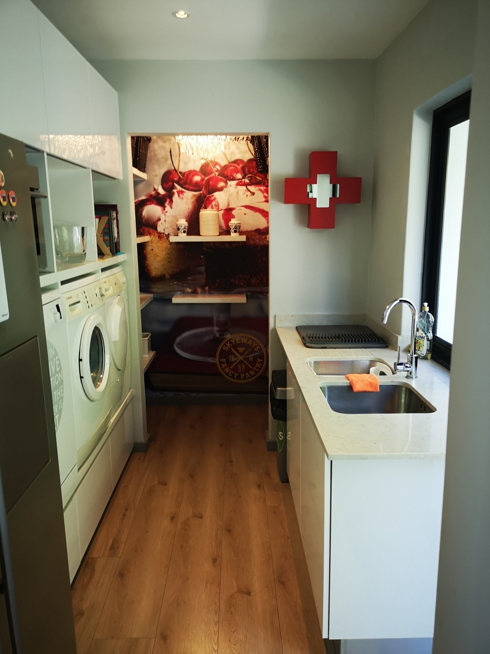 Medicine cupboard and decor wall