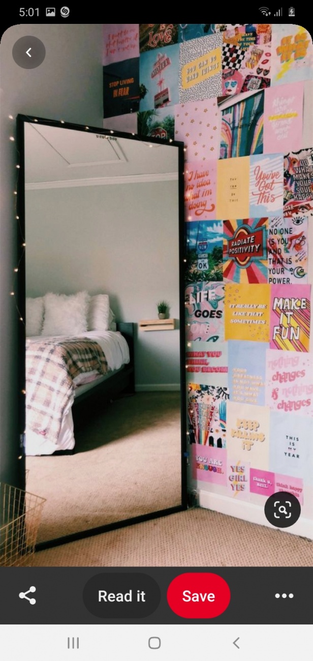 Mirror with picture wall