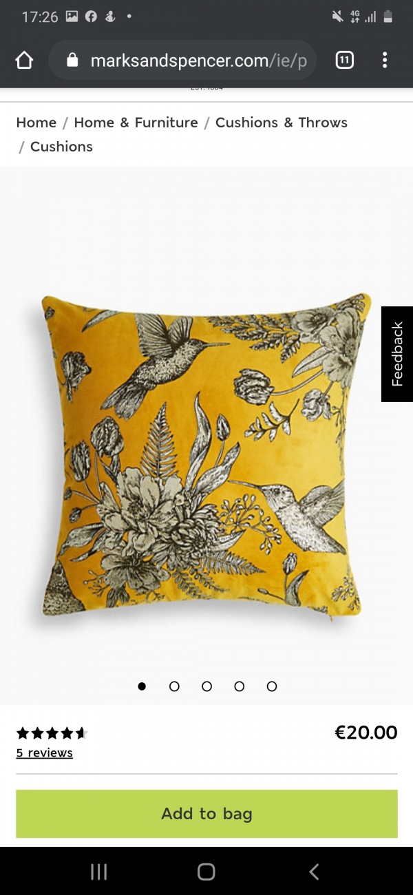 Mustard pattern cushion 