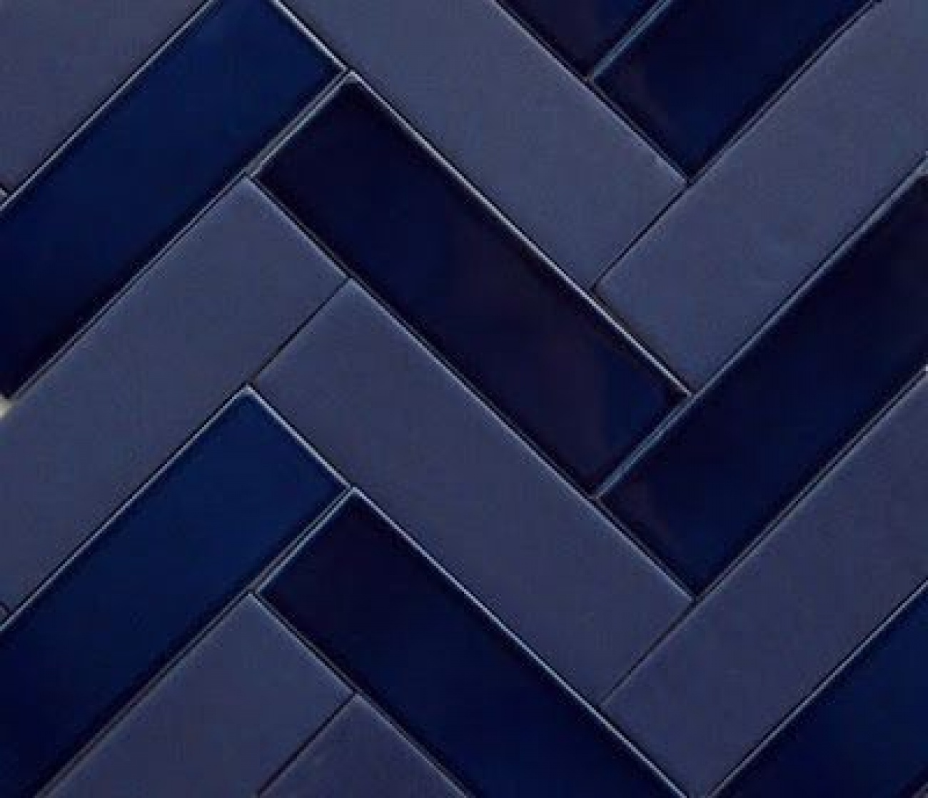 Navy Blue Chevron Herringbone Gloss/M...