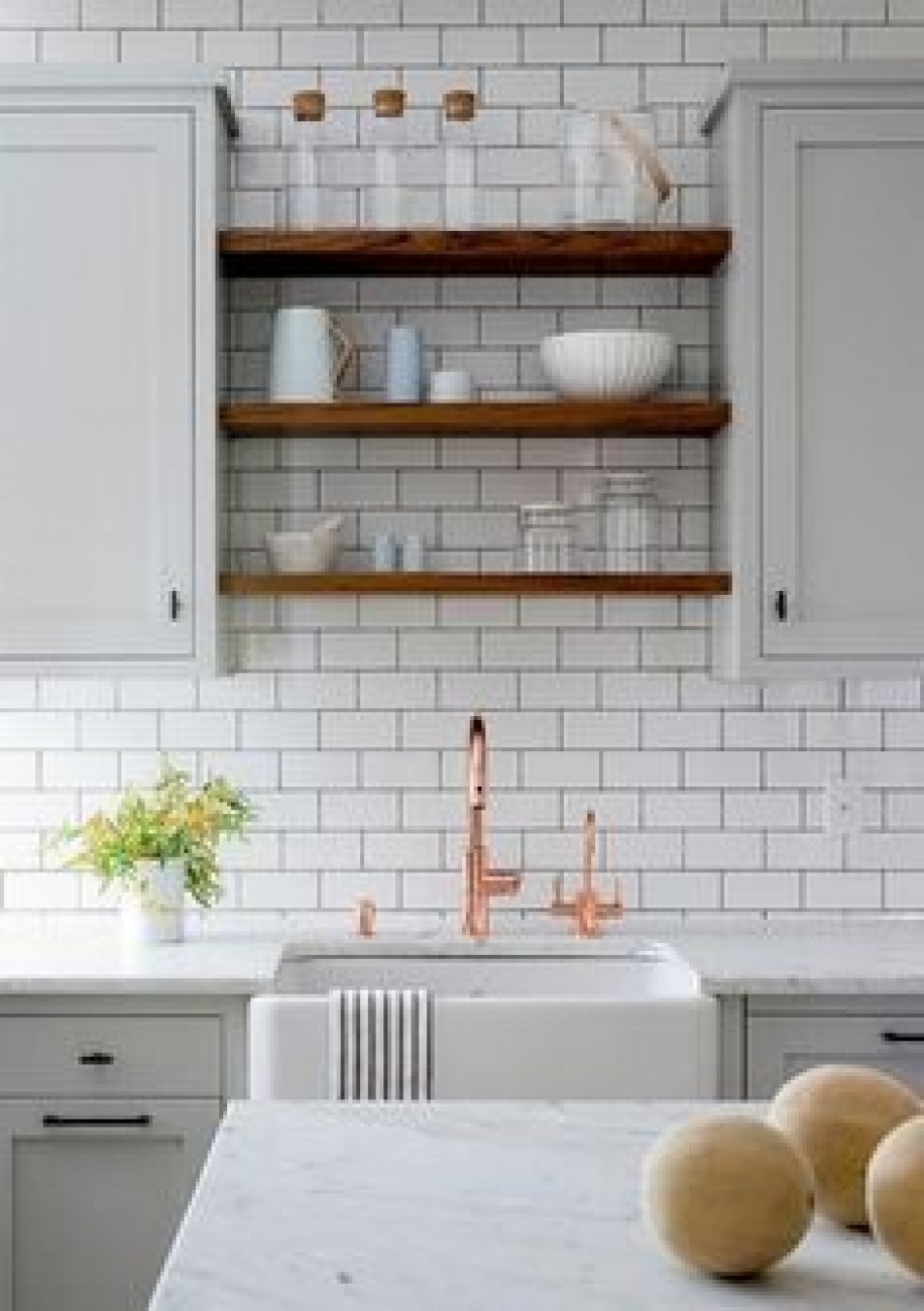 Open Shelving above Sink
