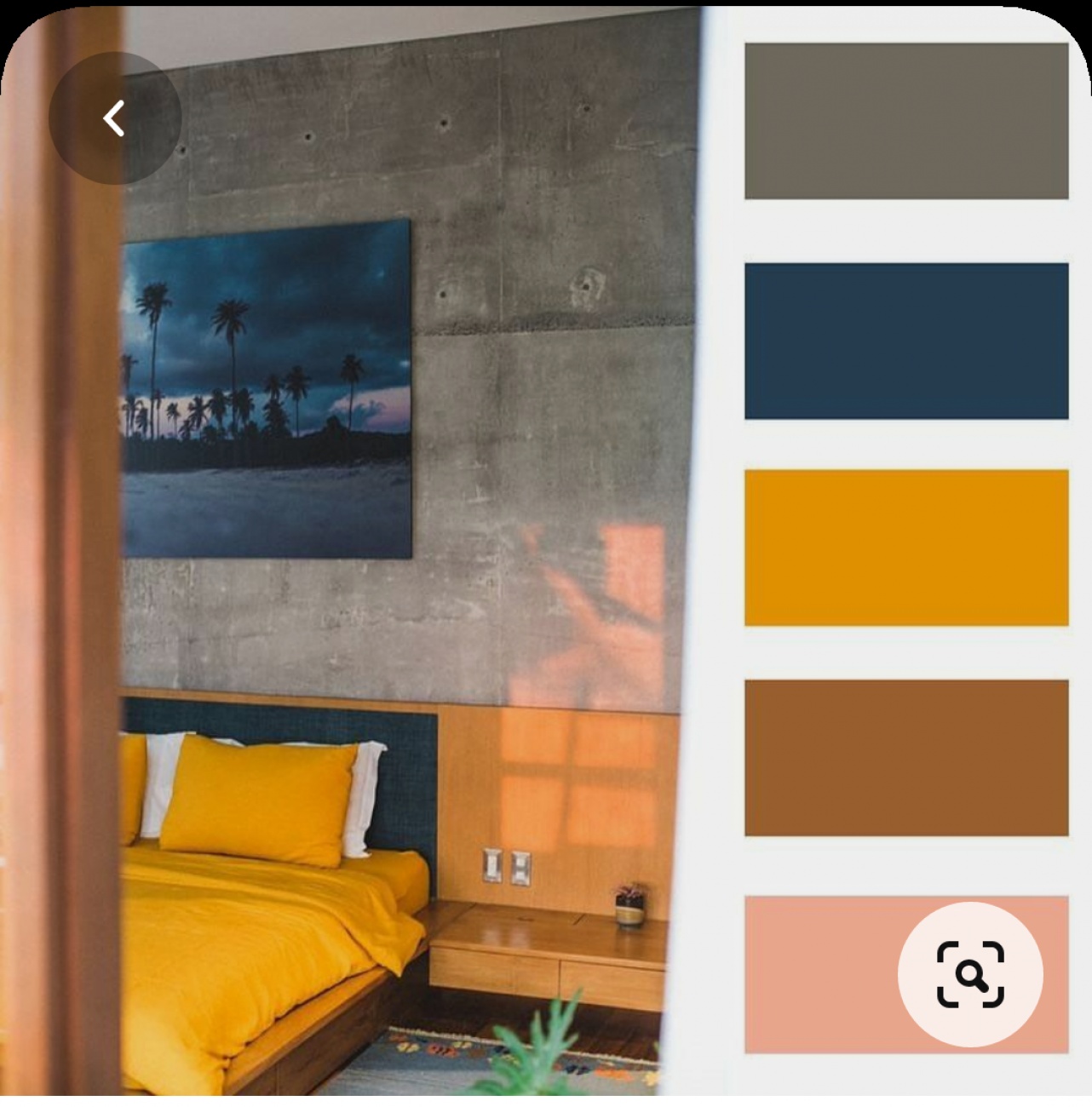 Paleta de cores da sala