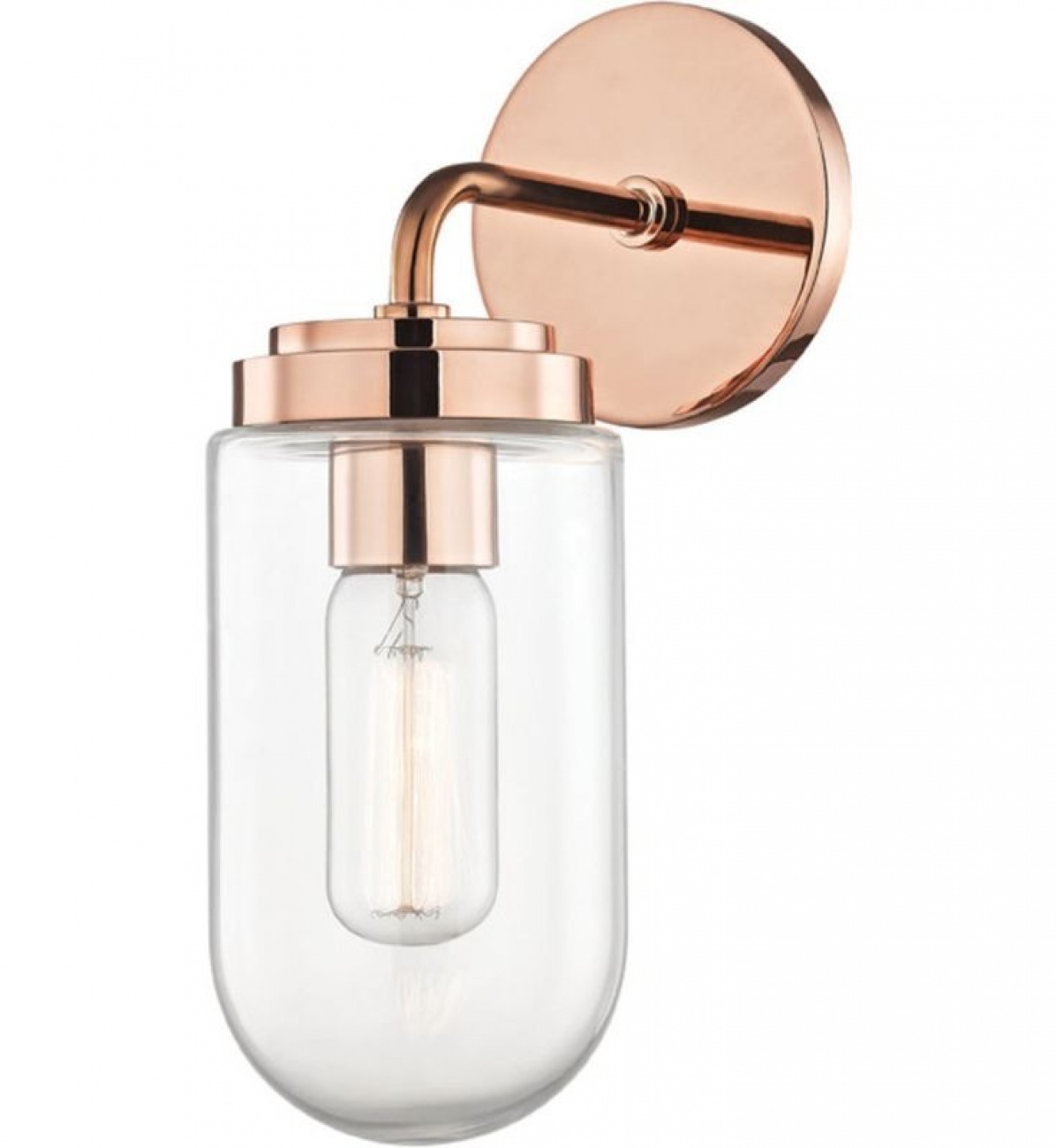 Polished Copper Sconce w/Edison Bulb ...
