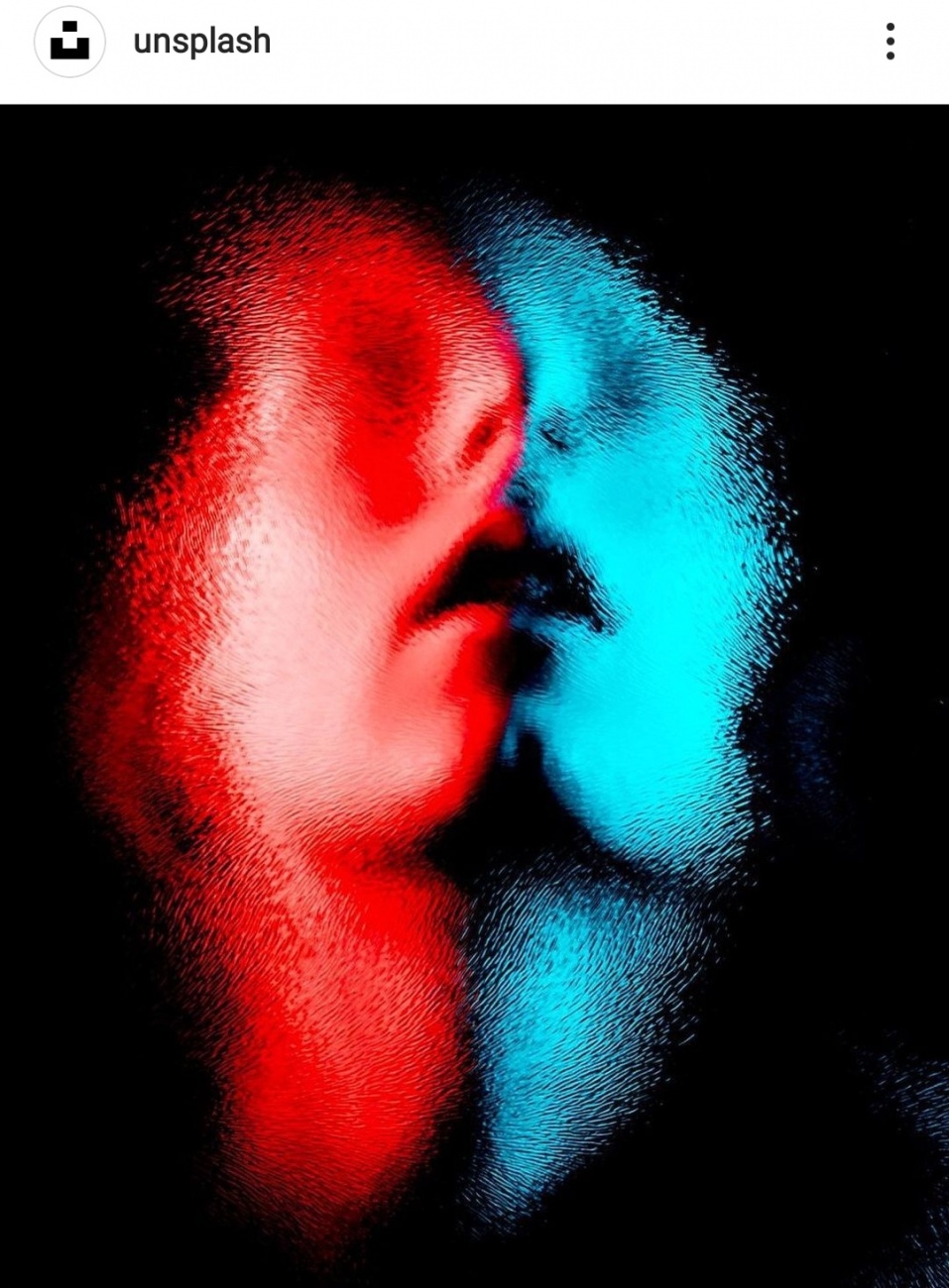 Red blue faces