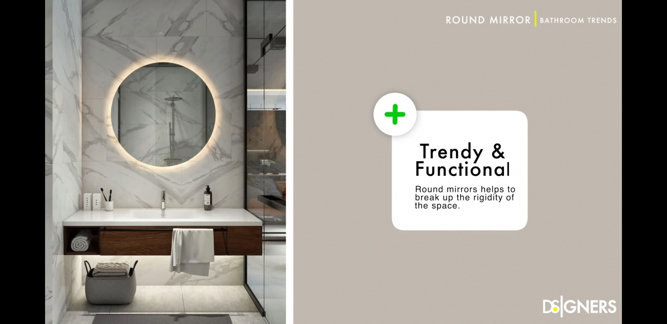 Round mirrors and hidden lights