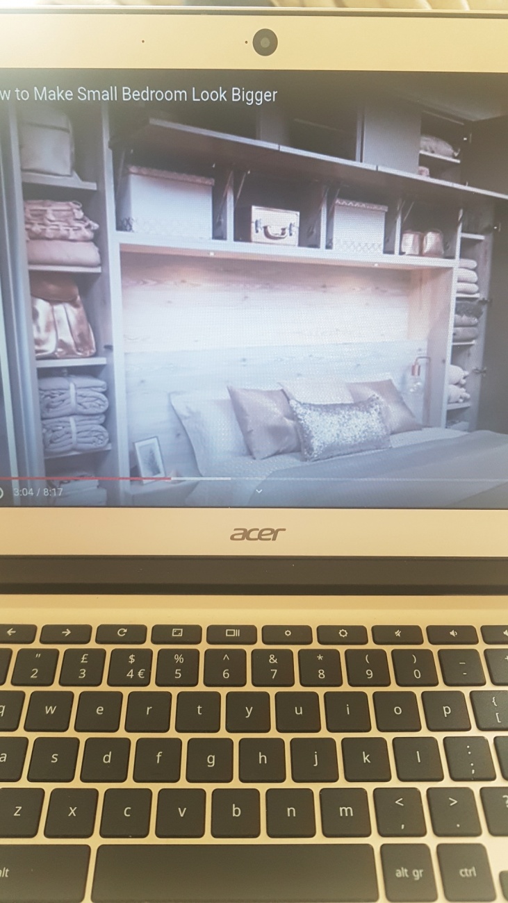 Shelves above bed 