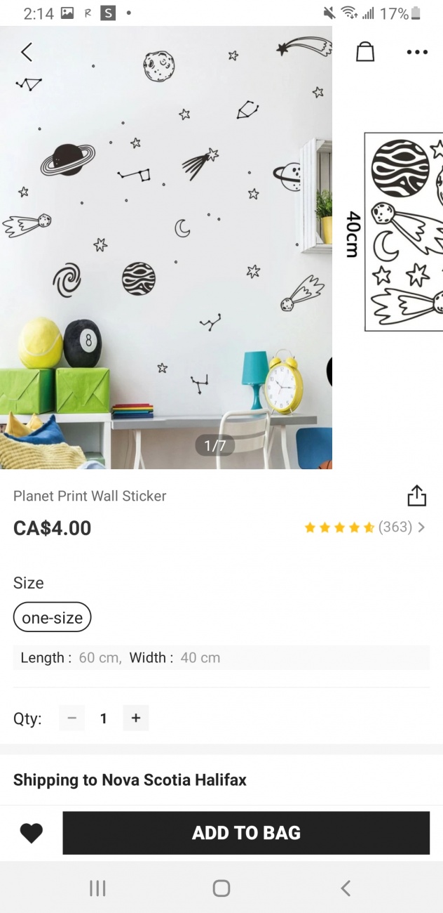 Space wall stickers 