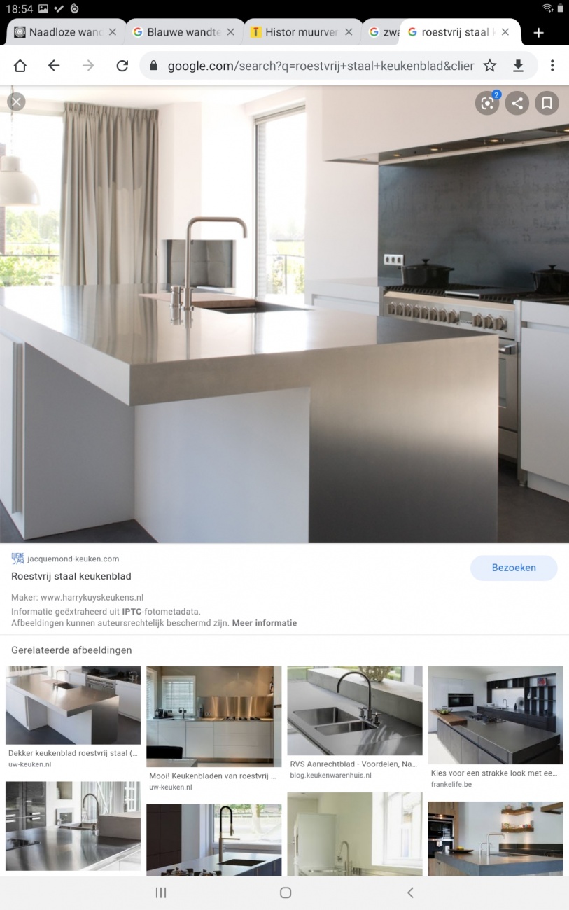 Staal als keukenblad