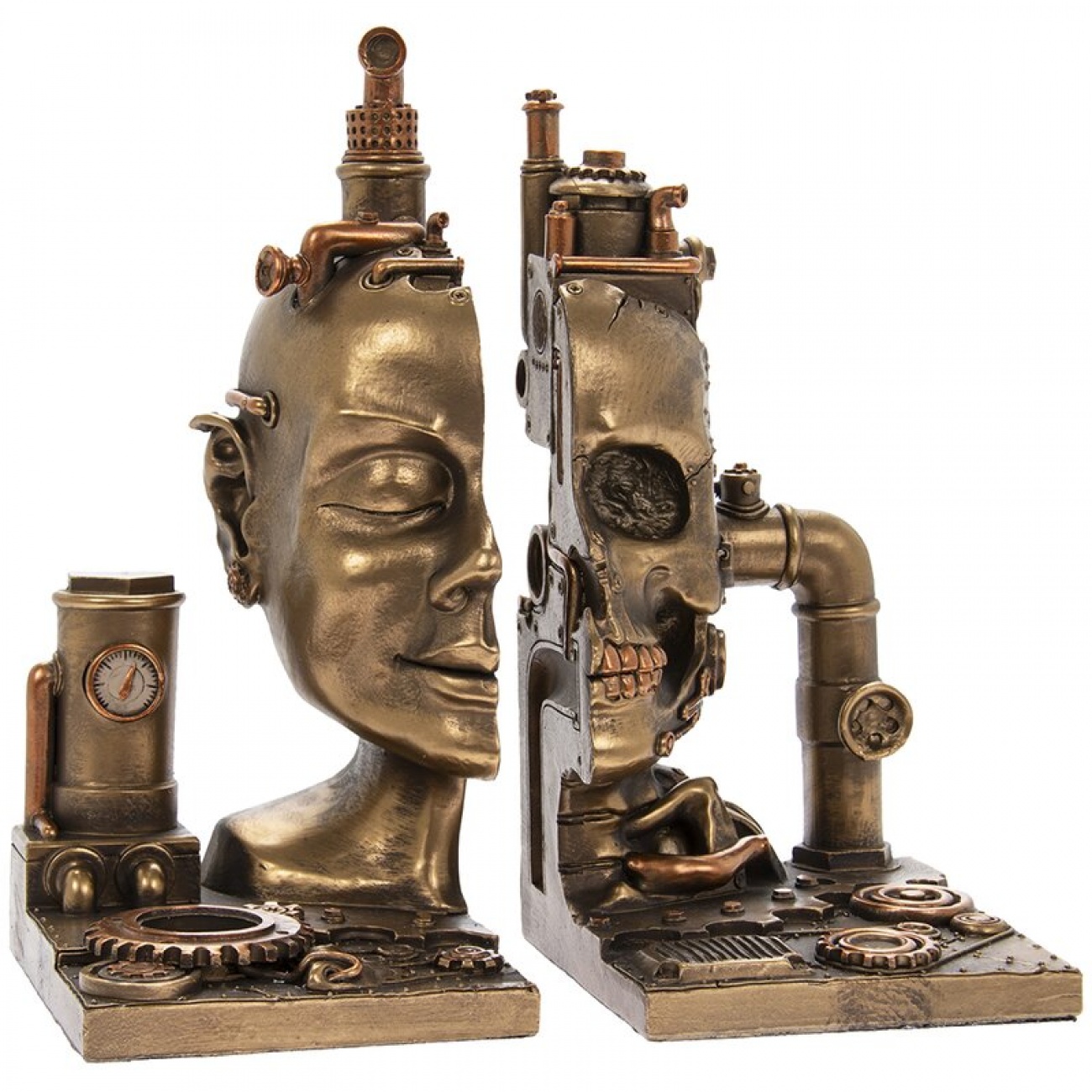 Steampunk bookends