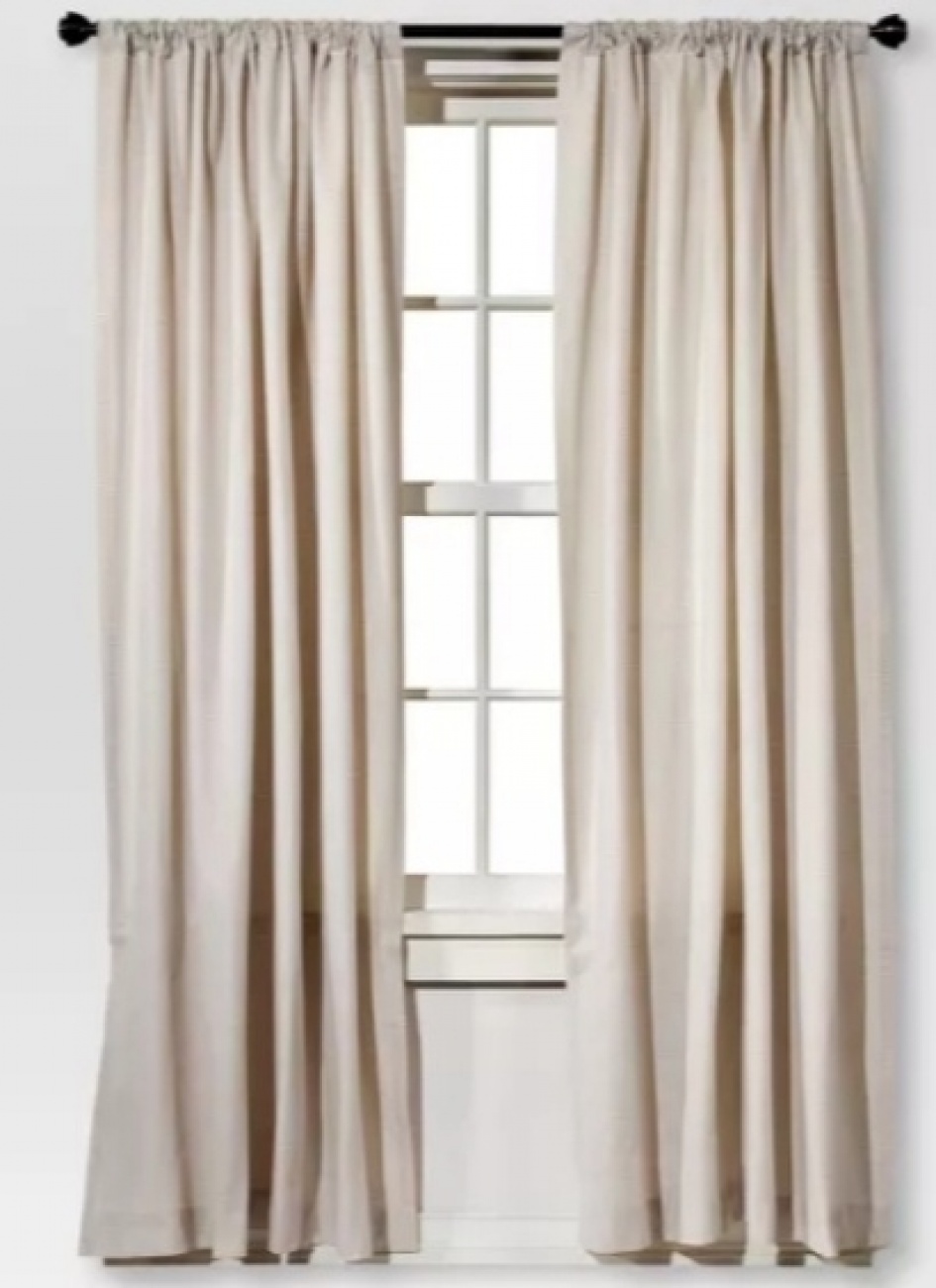 Taupe curtains