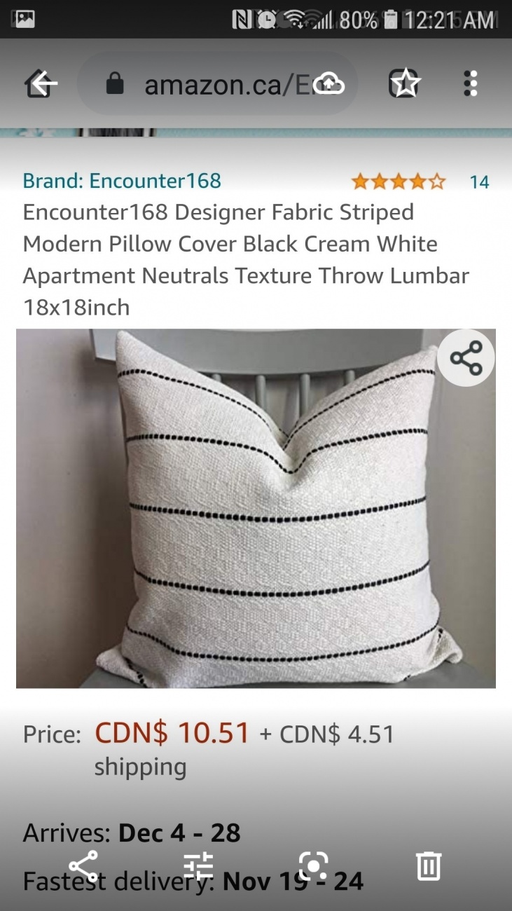 White striped pillow 