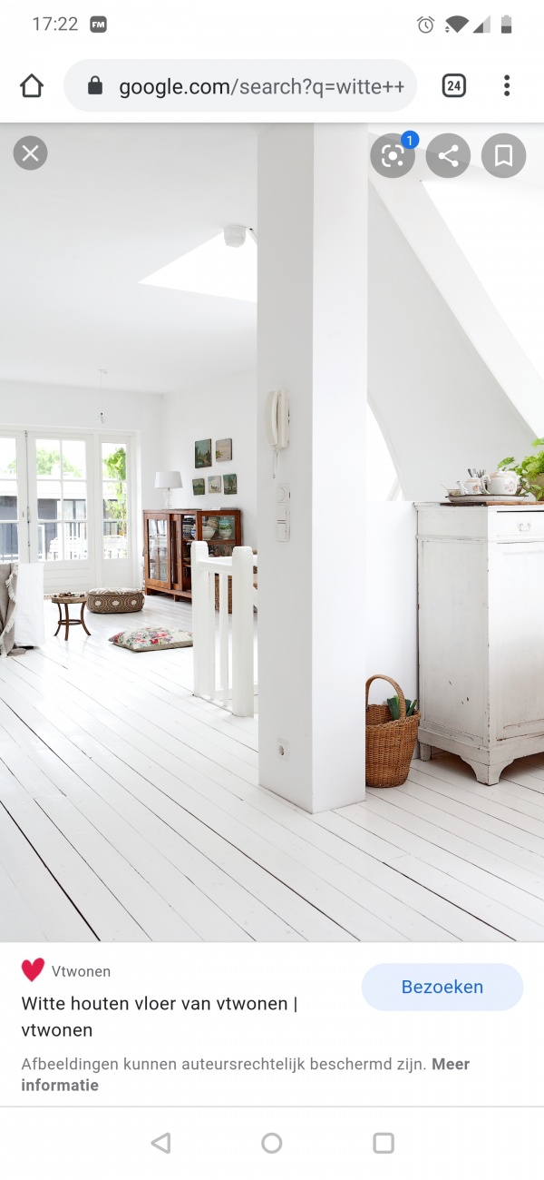 Wit houten vloer