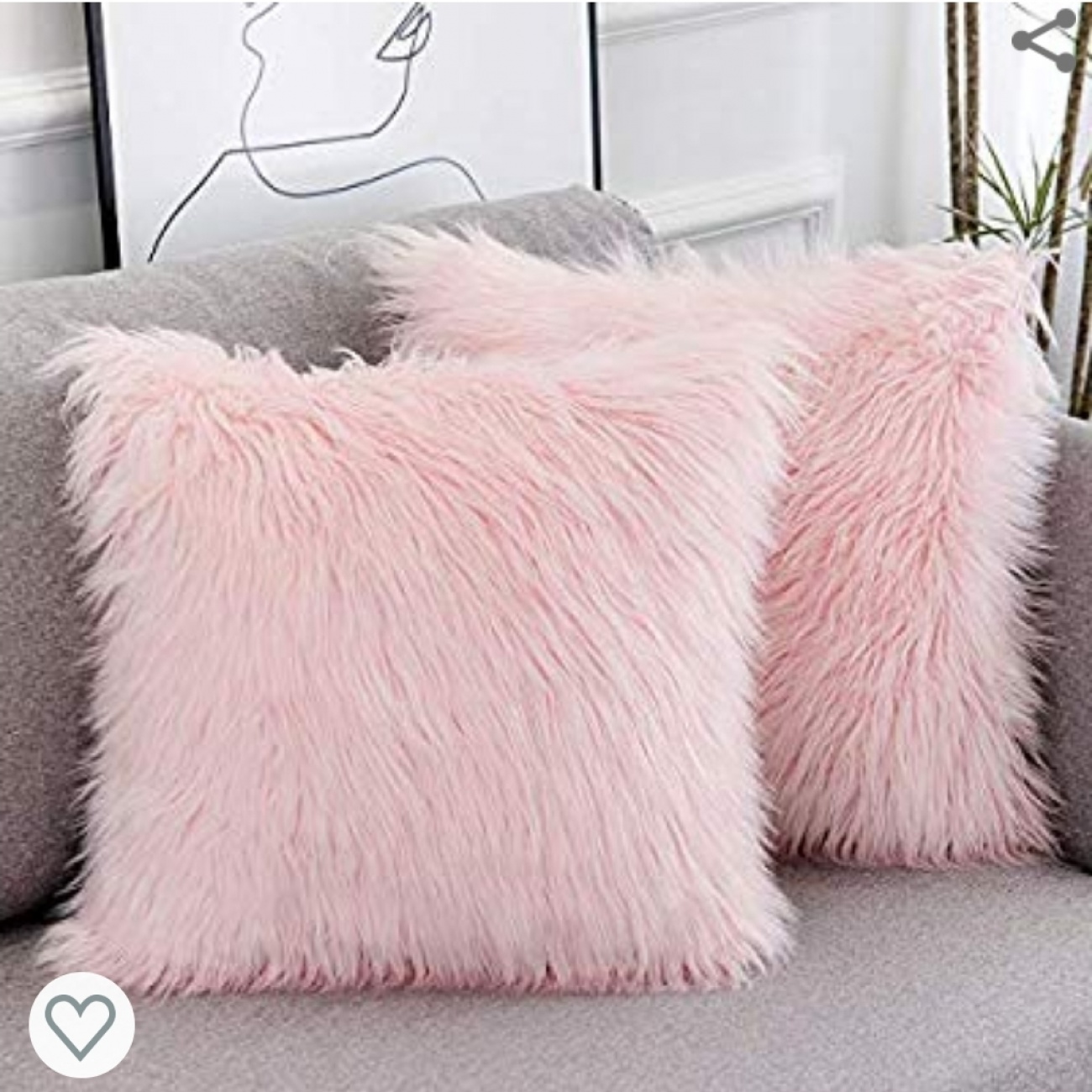 WLNUI Pink Fluffy Pillow