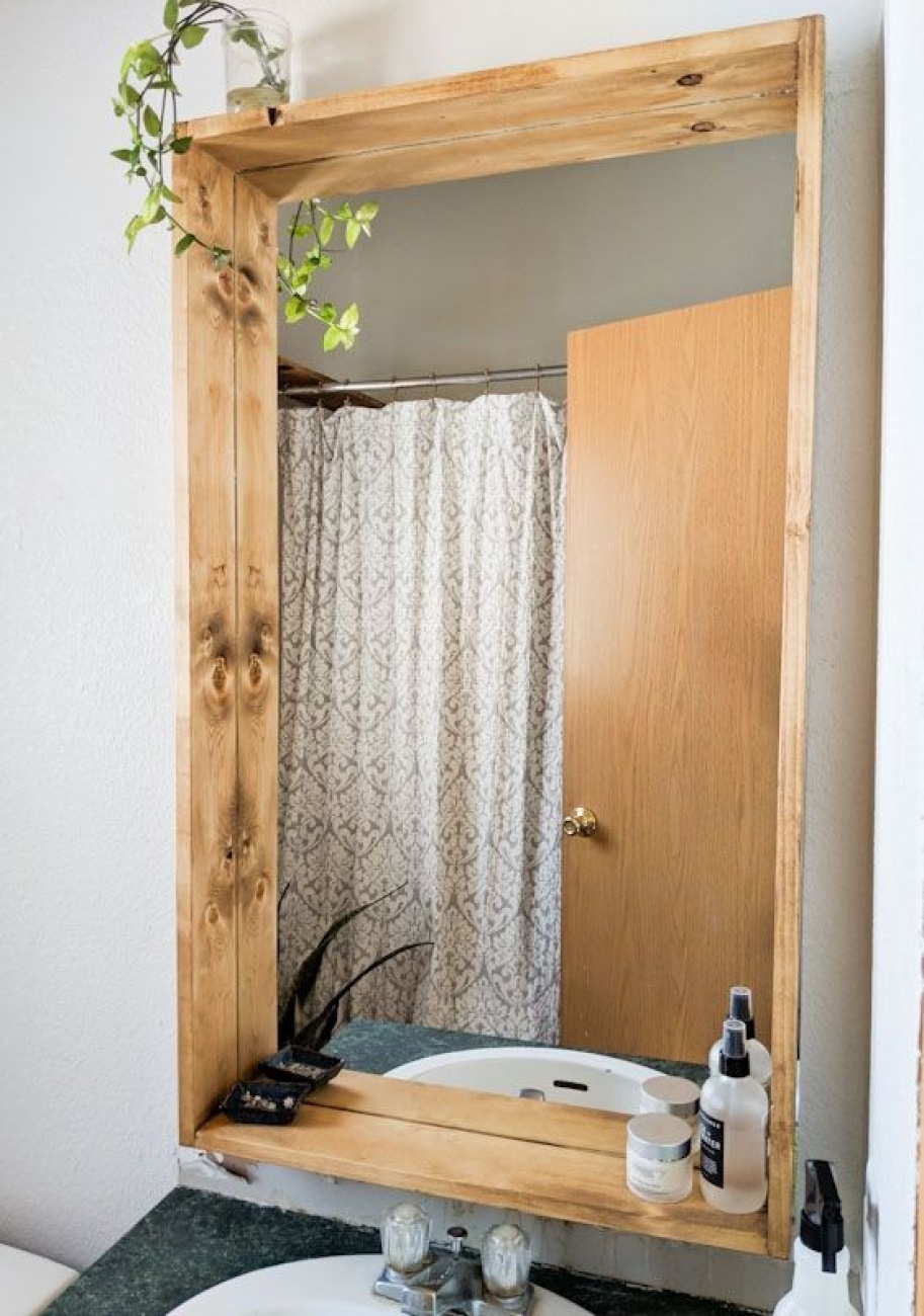 Wooden mirror frame