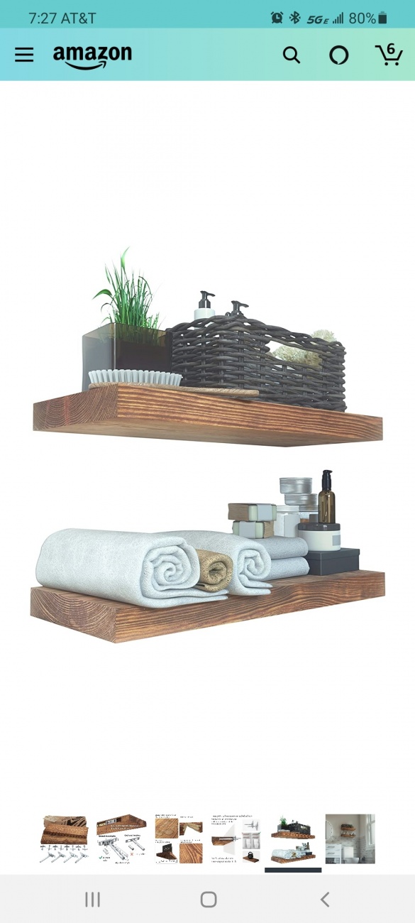 Wooden shelves